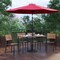 Flash Furniture Faux Teak 30x48 Table-Red Umbrella-Base-4 Chairs XU-DG-304860364-UB19BRD-GG - alternate 1